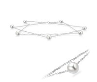 Silver Anklets with Pearls ANK-202 